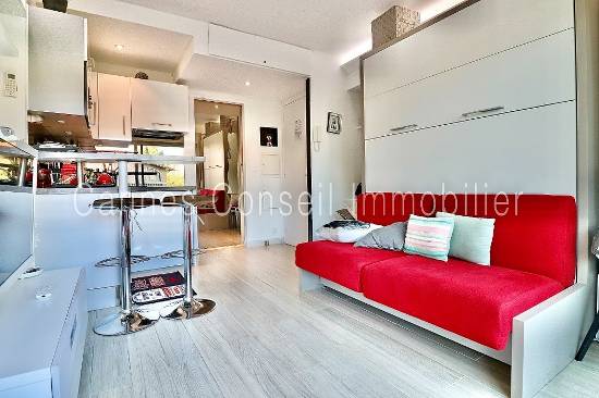 Location appartement, 16 m2, 1 pièces - cannes petit juas, studio terrasse, 3ème étage, bel
