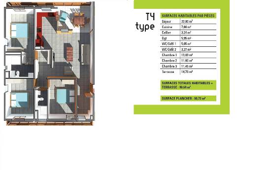 Location- vente  t2 t3 t4 rdc / duplex - parking - ascenseur
