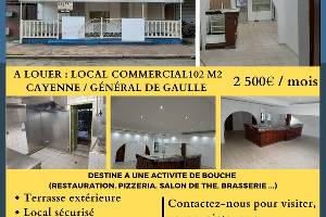 Local commercial102 m2 cayenne / gÉnÉral de gaulle 2 500eur